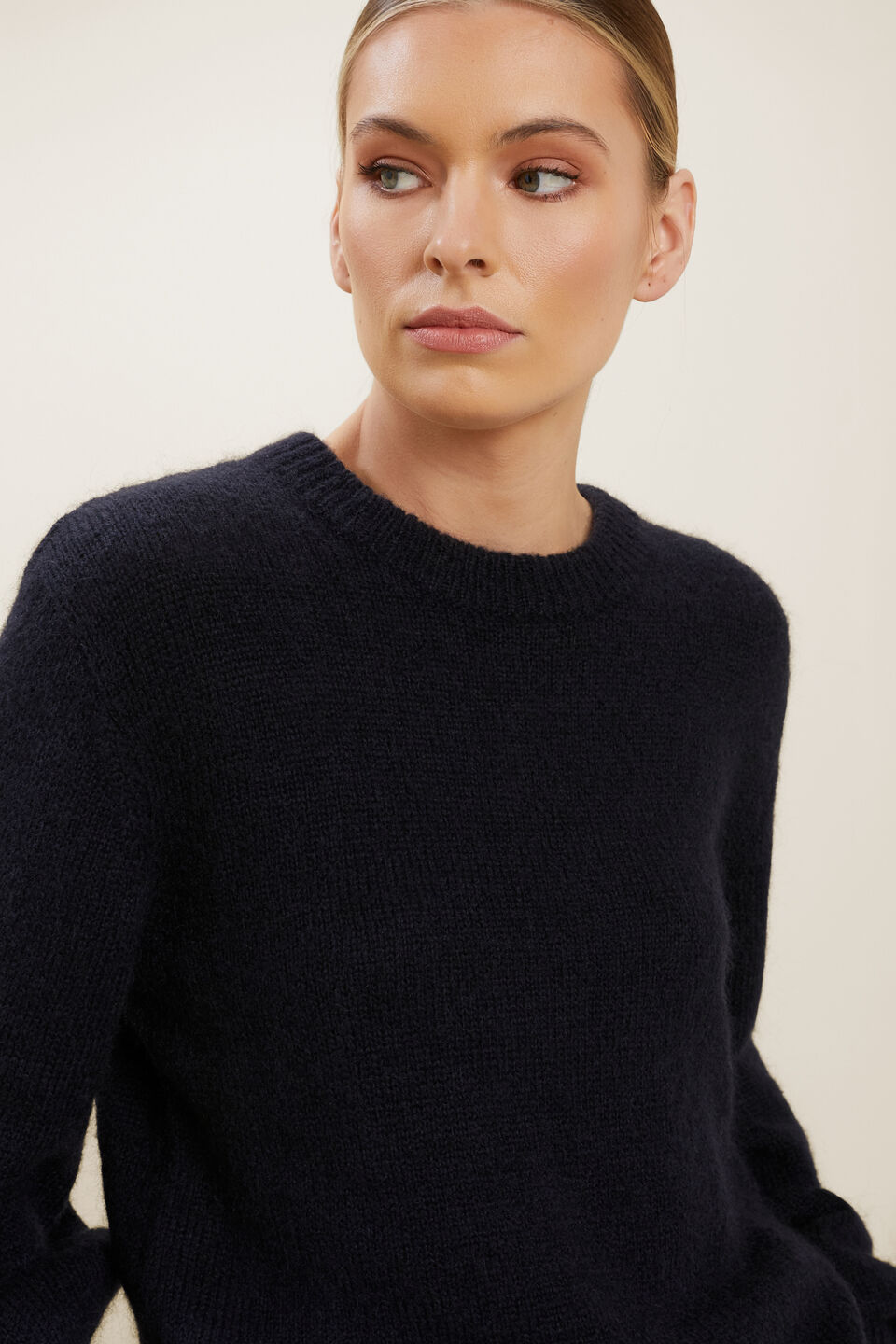 Oversized Knit Sweater  Deep Navy