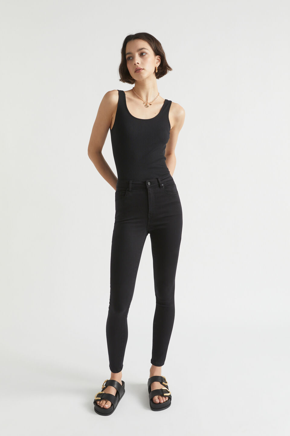 Core High Waist Skinny Jean  Black