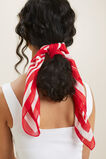Cotton Printed Square Scarf  Chilli Red Multi  hi-res