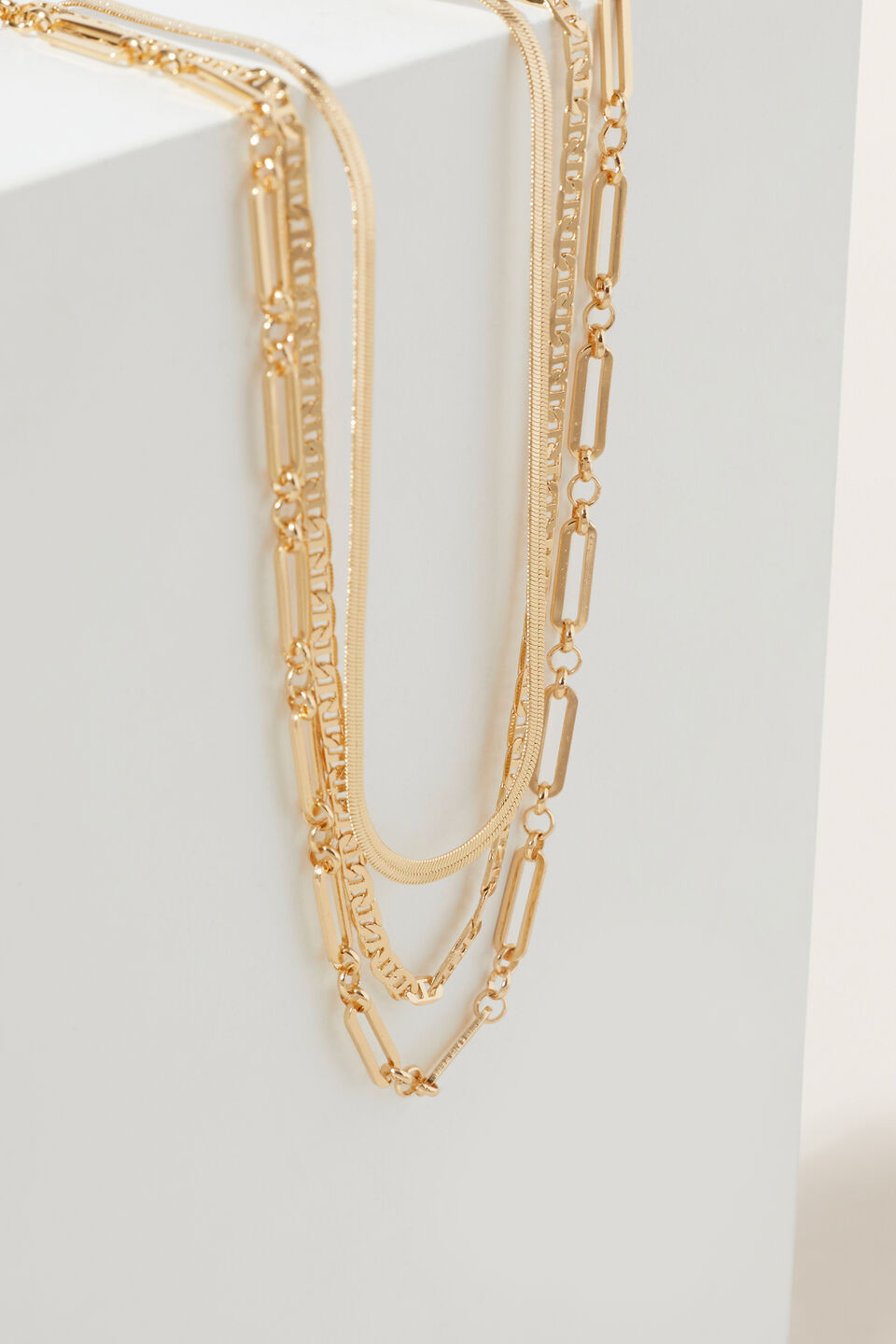 Paper Clip Chain Necklace  Gold