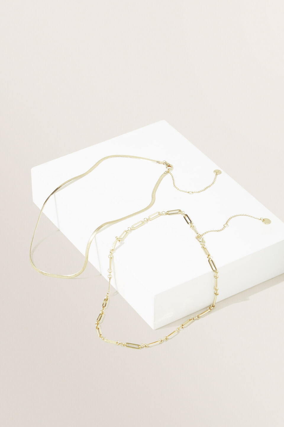 Paper Clip Chain Necklace  Gold