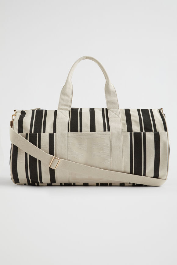 Seed Canvas Duffle Bag  Black Natural  hi-res