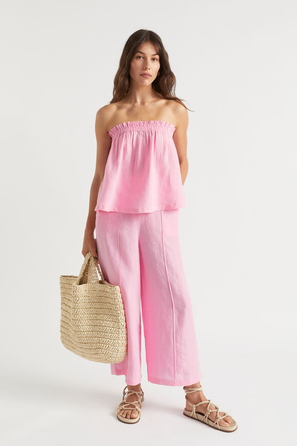 Linen Strapless Top  Soft Orchid  hi-res
