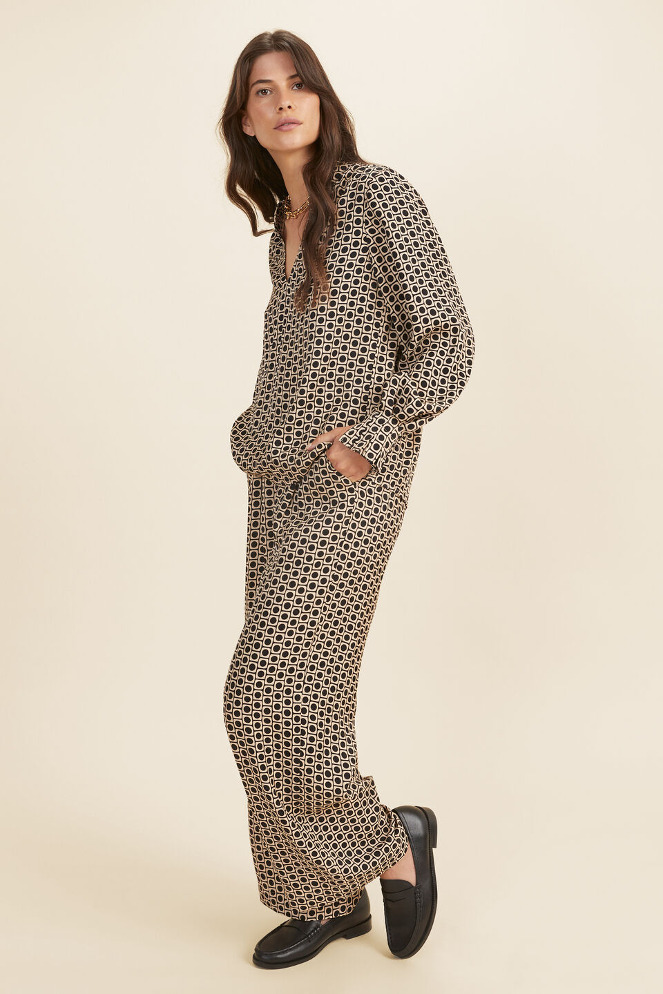 Geo V Neck Blouse  Geo