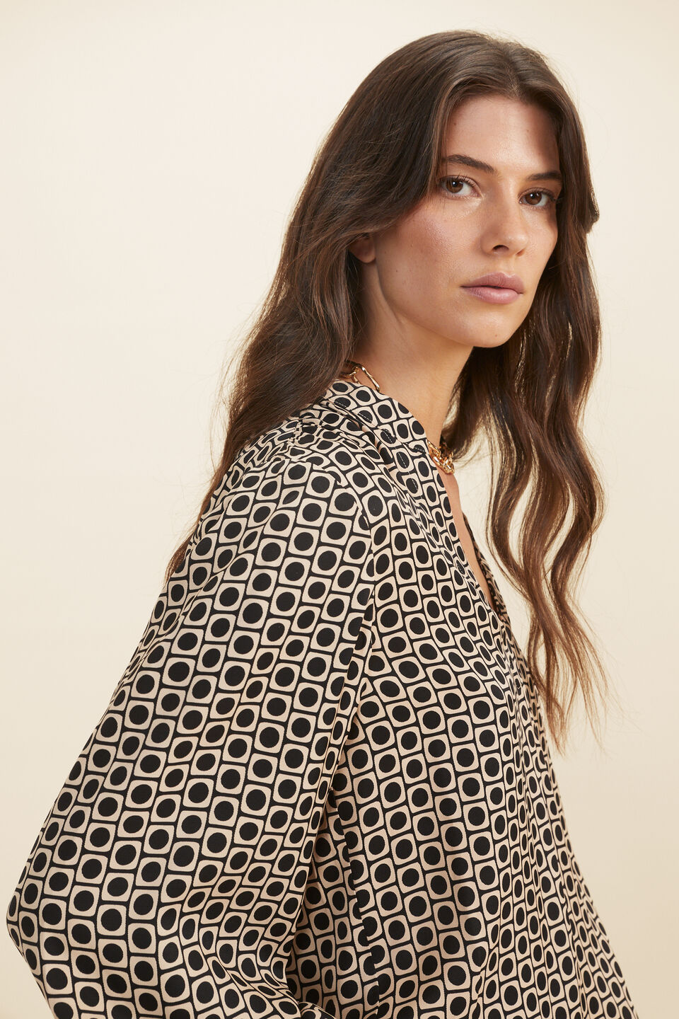 Geo V Neck Blouse  Geo