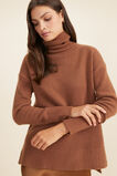Merino Wool Roll Neck Sweater  Burnt Caramel  hi-res