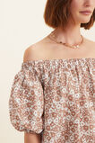 Floral Off Shoulder Dress  Acorn Ditsy Brown  hi-res