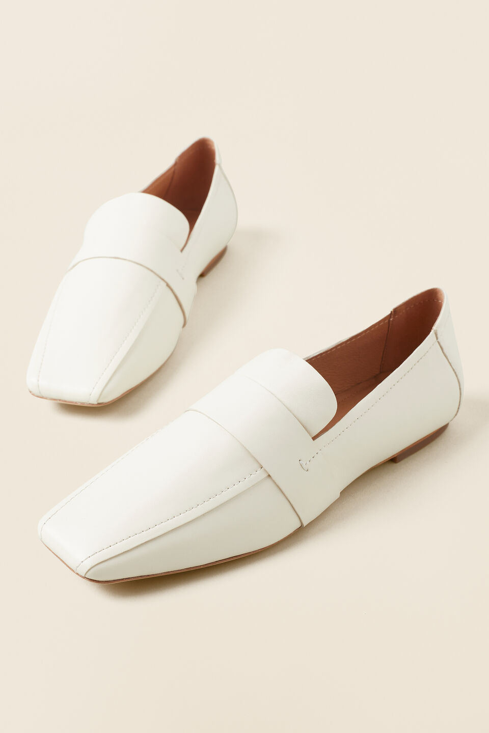 Christina Leather Loafer  French Vanilla