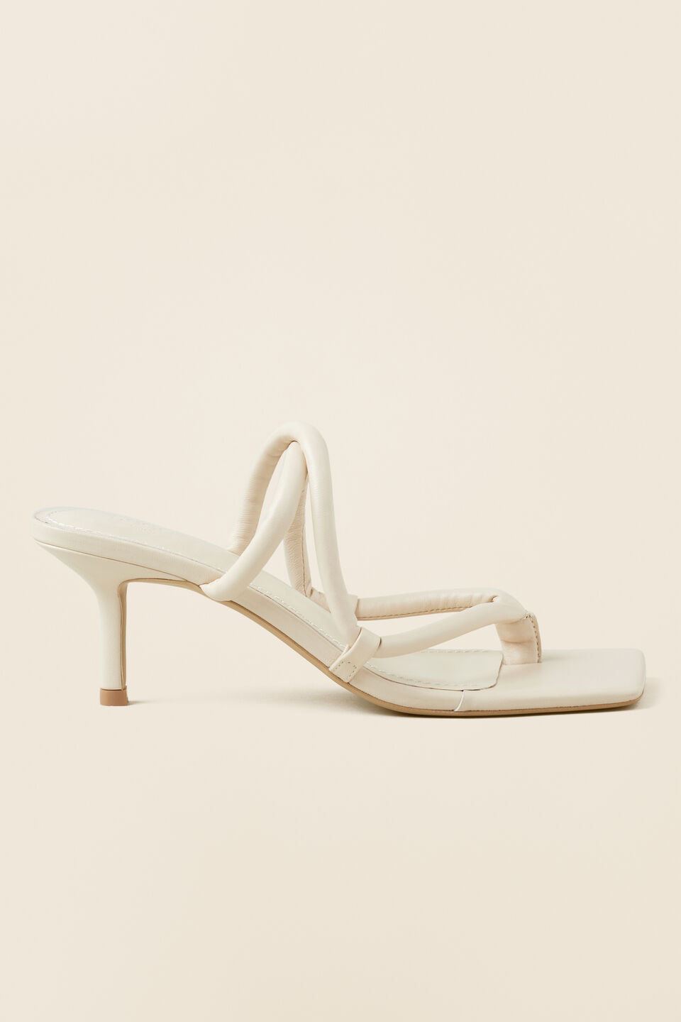 Monet Leather Heeled Sandal  French Vanilla