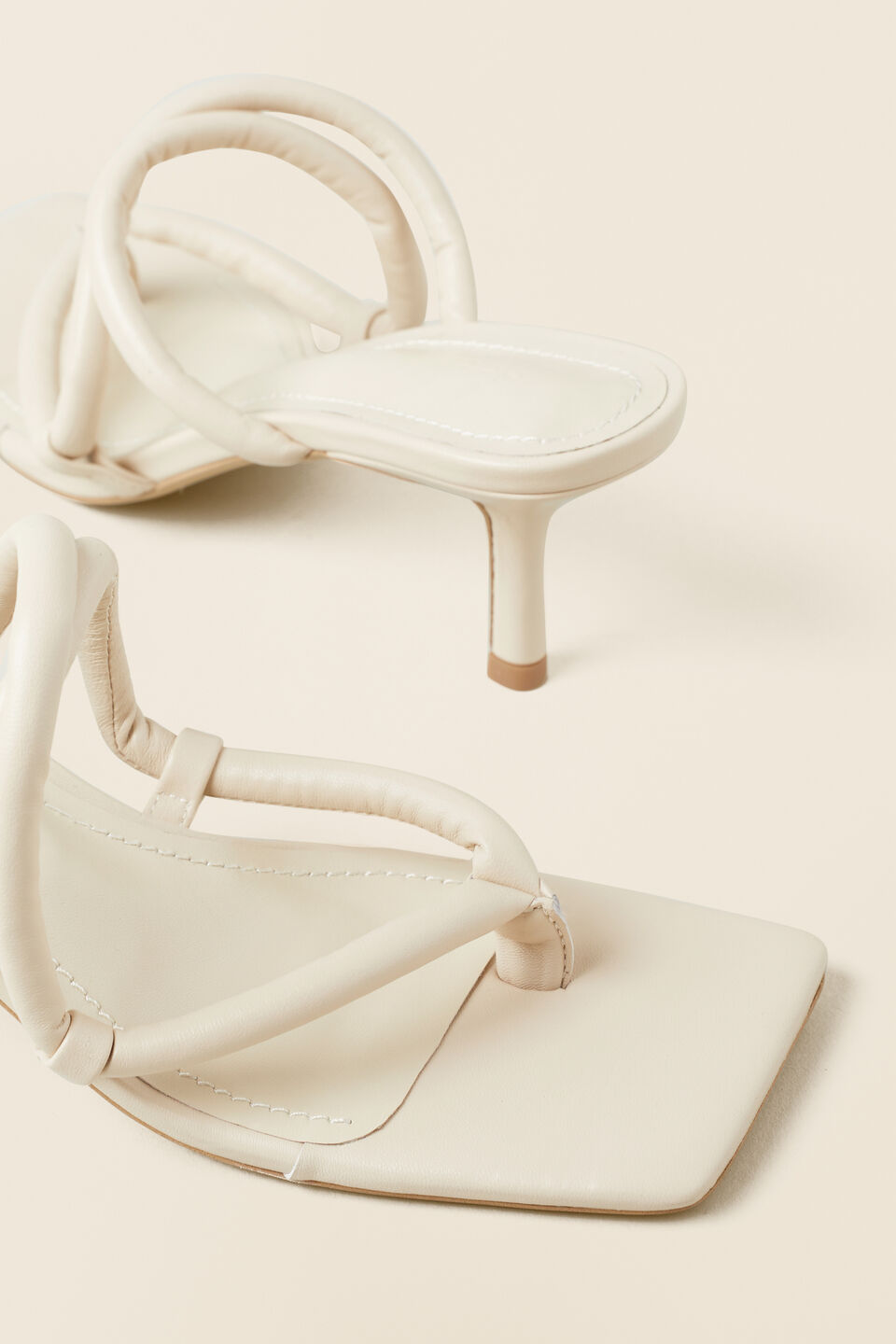 Monet Leather Heeled Sandal  French Vanilla