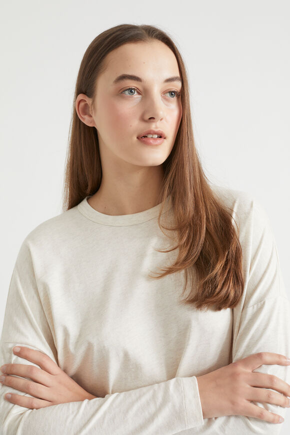 Jersey Pyjama Top  Oat Marle  hi-res