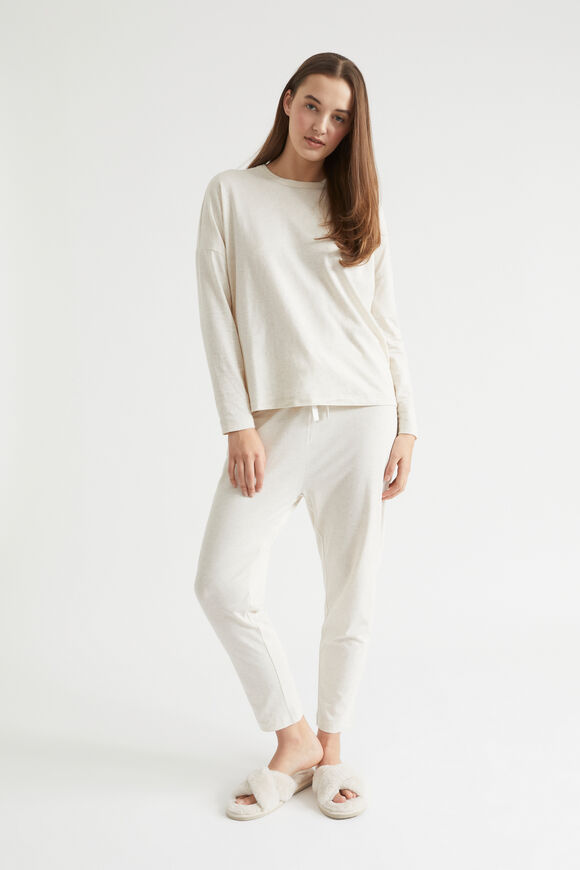 Jersey Pyjama Bottom  Oat Marle  hi-res