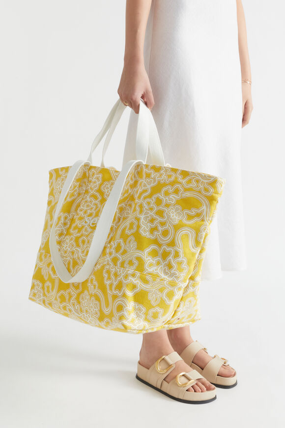 Seed Overnight Bag  Gold Amber Floral  hi-res