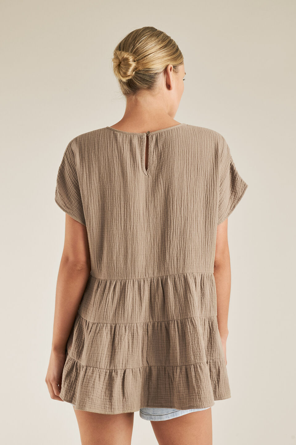 Tiered Cheesecloth Top  