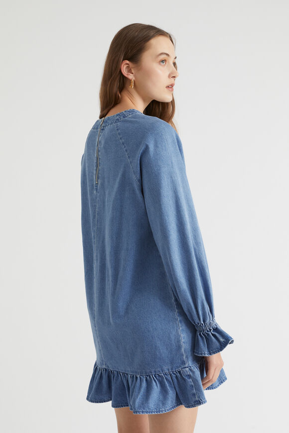 Chambray Swing Mini Dress  Harmony Blue  hi-res
