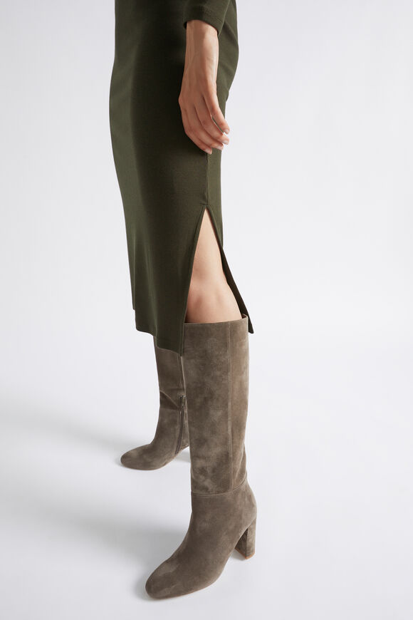 Long Sleeve Fitted Dress  Dark Fern  hi-res