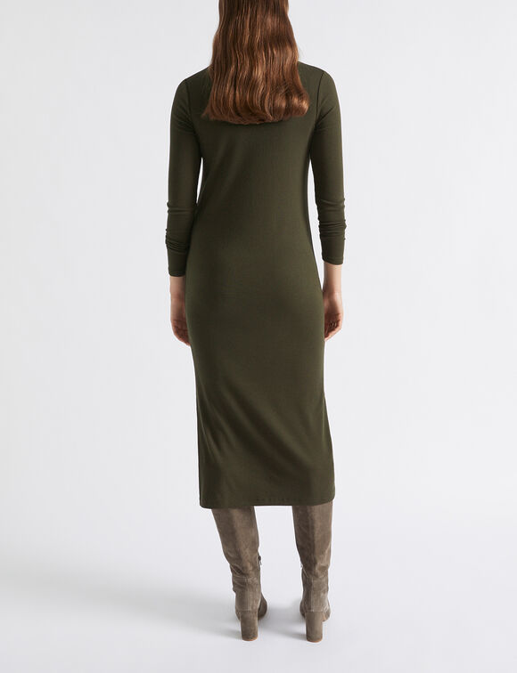 Long Sleeve Fitted Dress  Dark Fern  hi-res