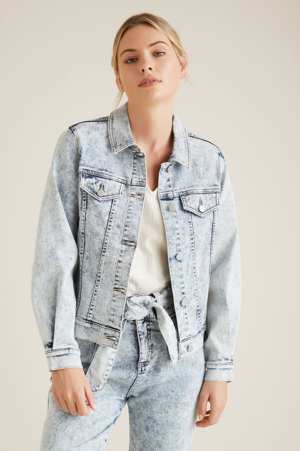 Oversized Sleeve Denim Jacket  