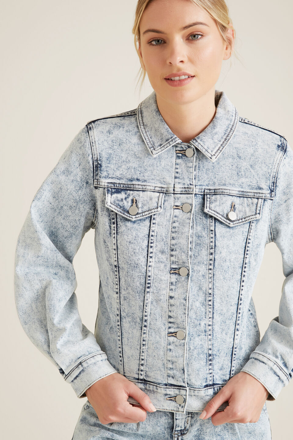 Oversized Sleeve Denim Jacket  