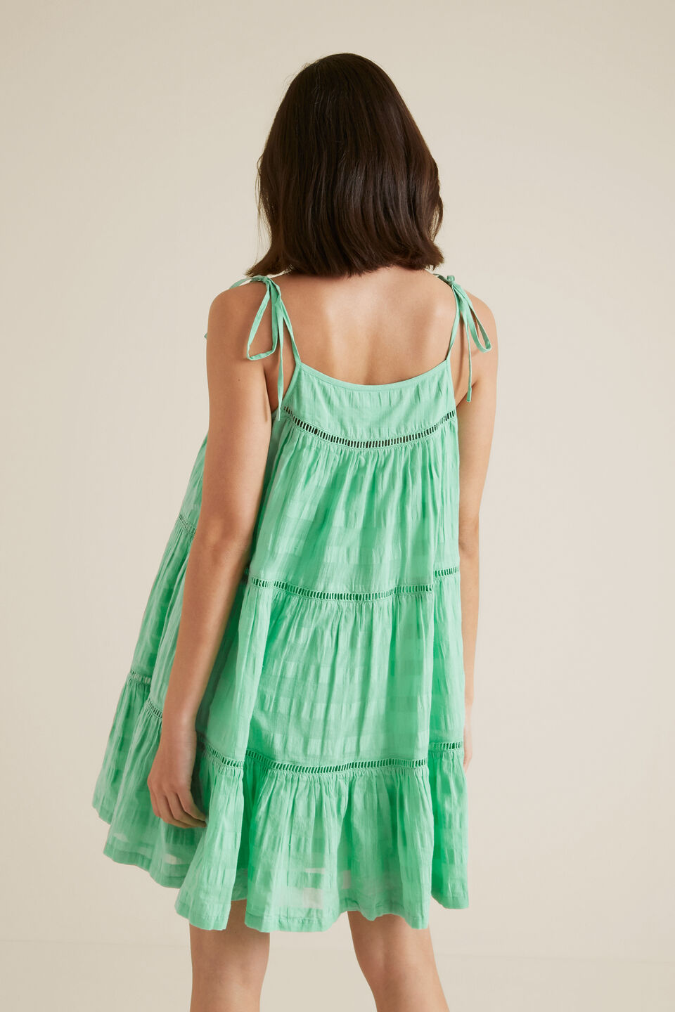 Self Check Mini Dress  Palm Green