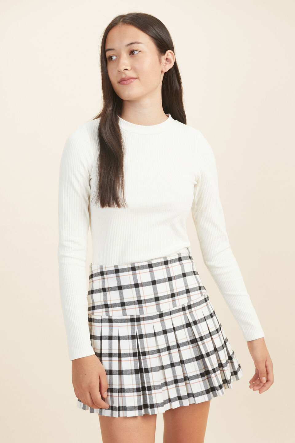 Core Rib Tee  Cream