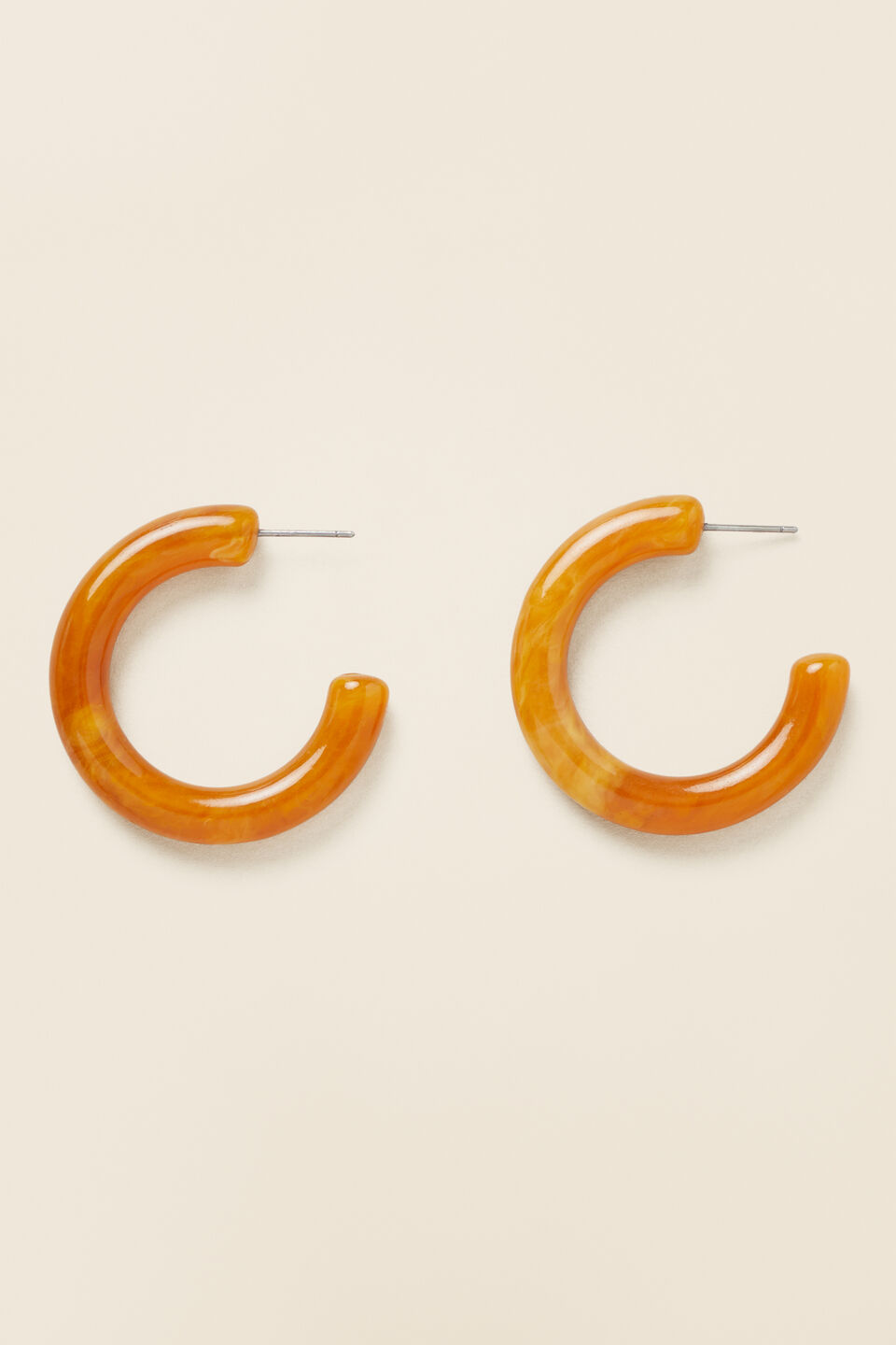Resin Hoop Earring  Dark Apricot