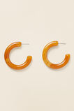 Resin Hoop Earring  Dark Apricot  hi-res