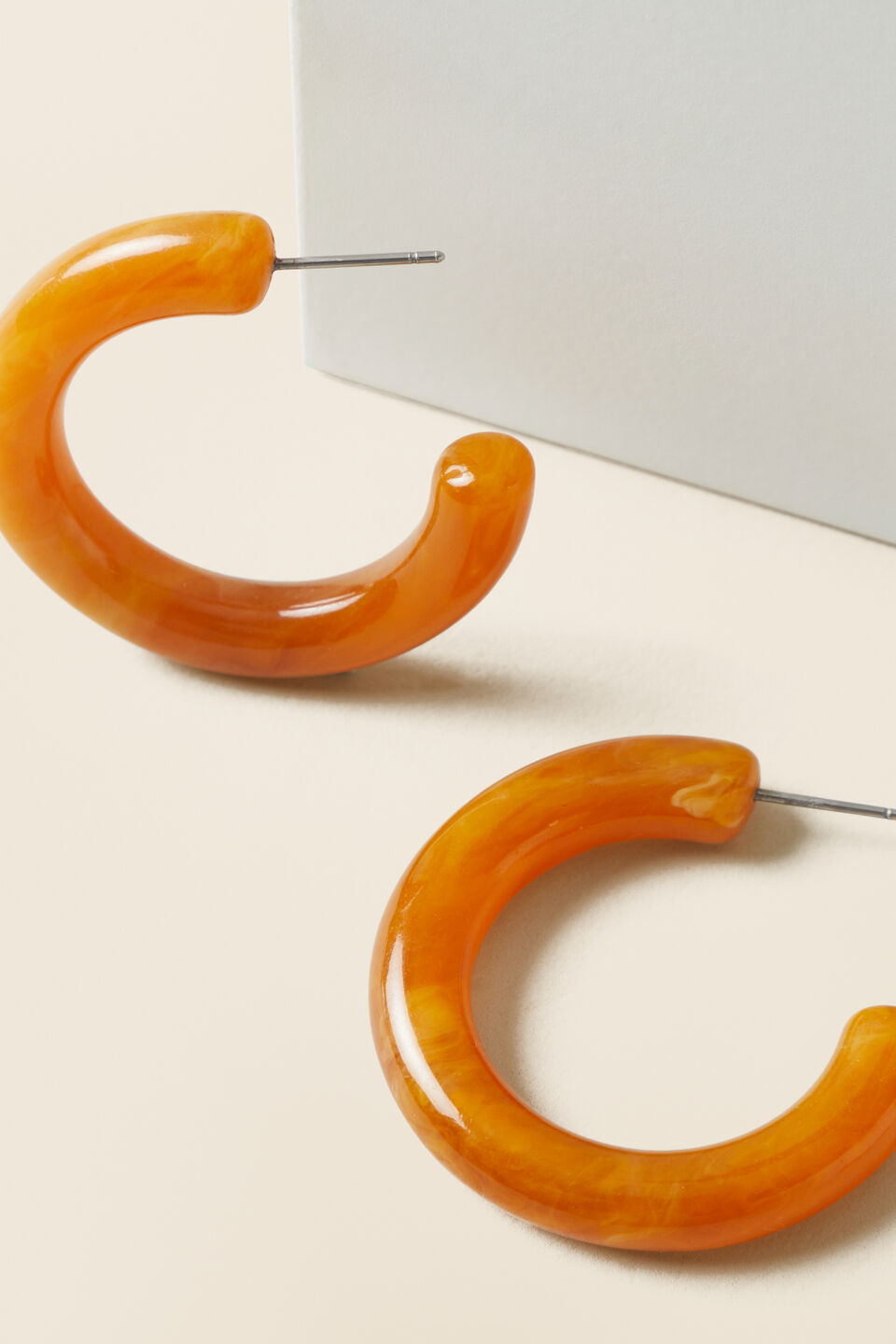 Resin Hoop Earring  Dark Apricot
