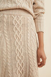 Cable Stitch Midi Skirt  Pebble Cream Marle  hi-res