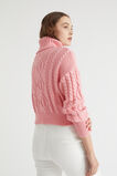 Crop Cable Roll Neck  Bubblegum Pink  hi-res