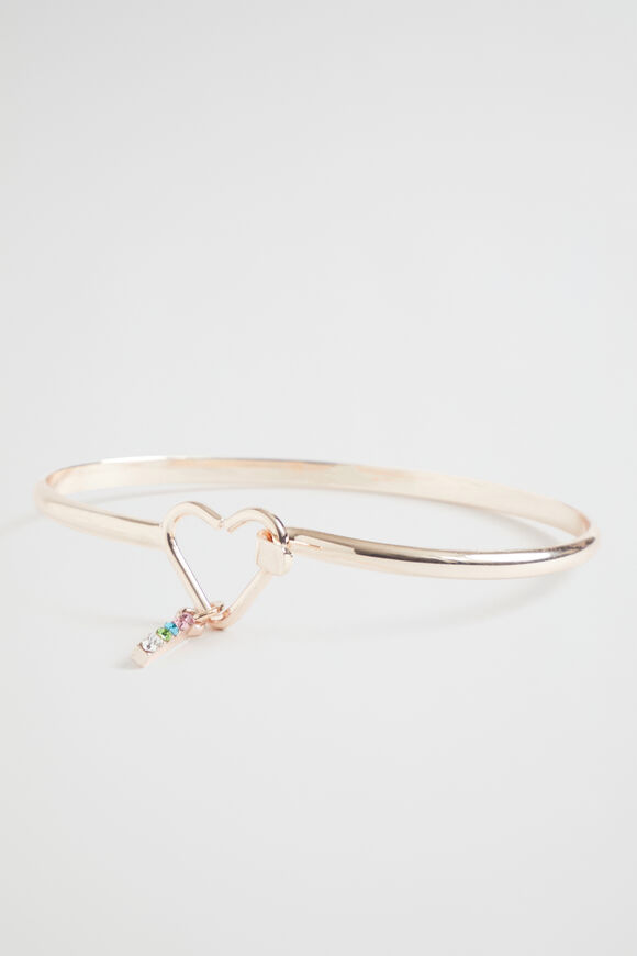 Rainbow Diamante Initial Bangle  I  hi-res