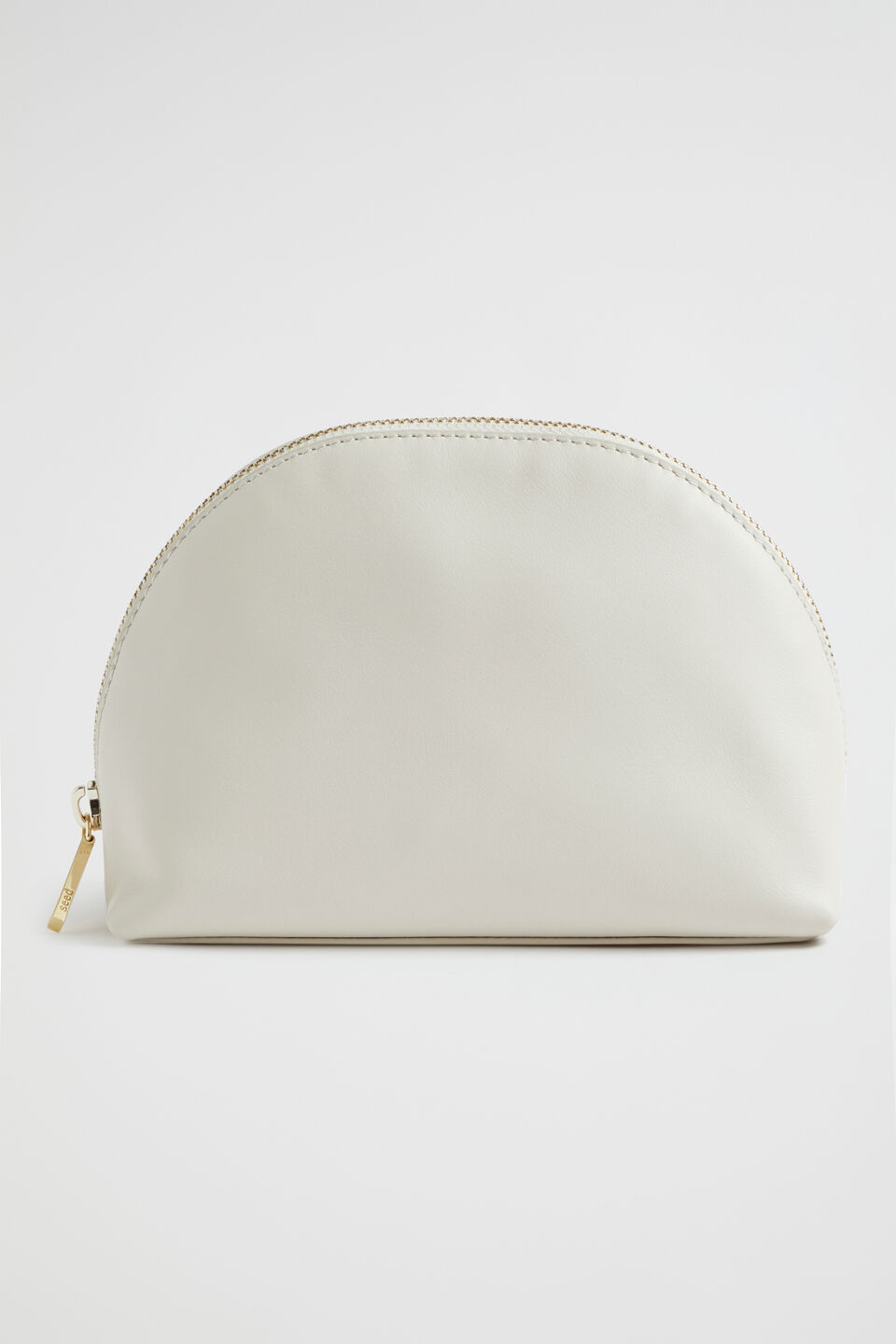 Leather Crescent Pouch  Cream