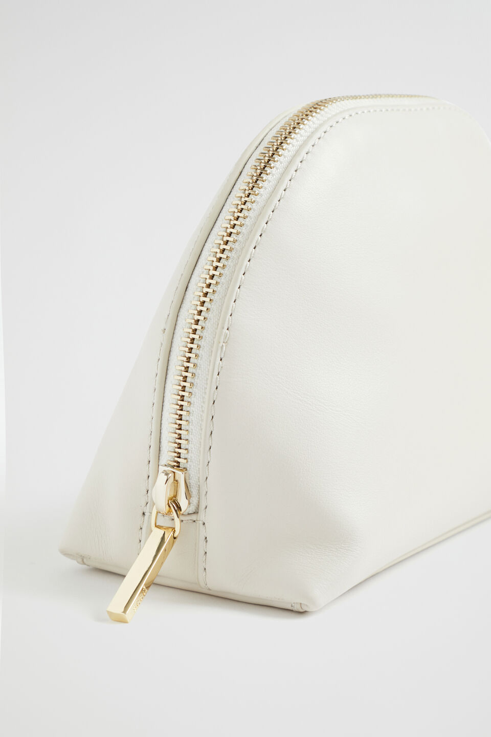 Leather Crescent Pouch  Cream