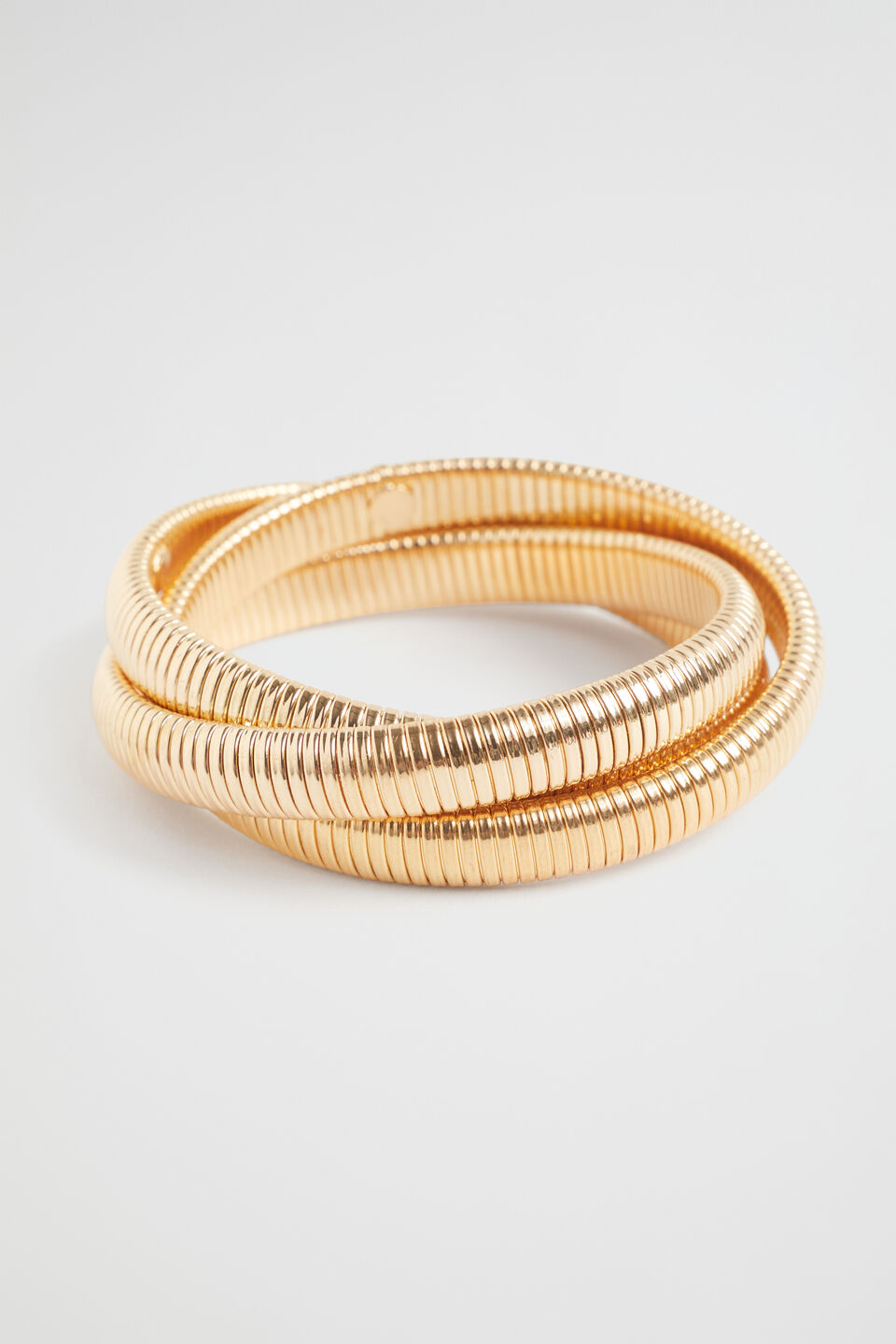 Ridged Bracelet Set  Gold