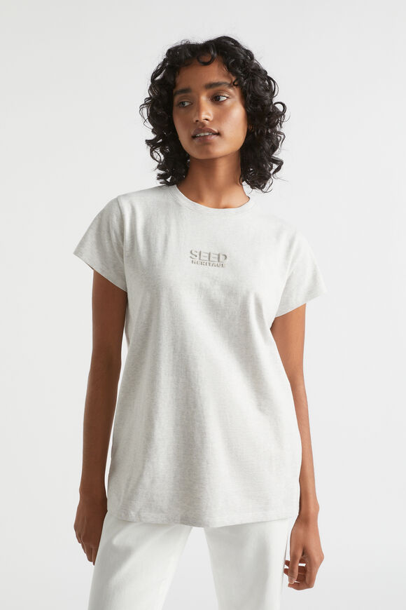 Heritage Logo Tee  Light Grey Marle  hi-res