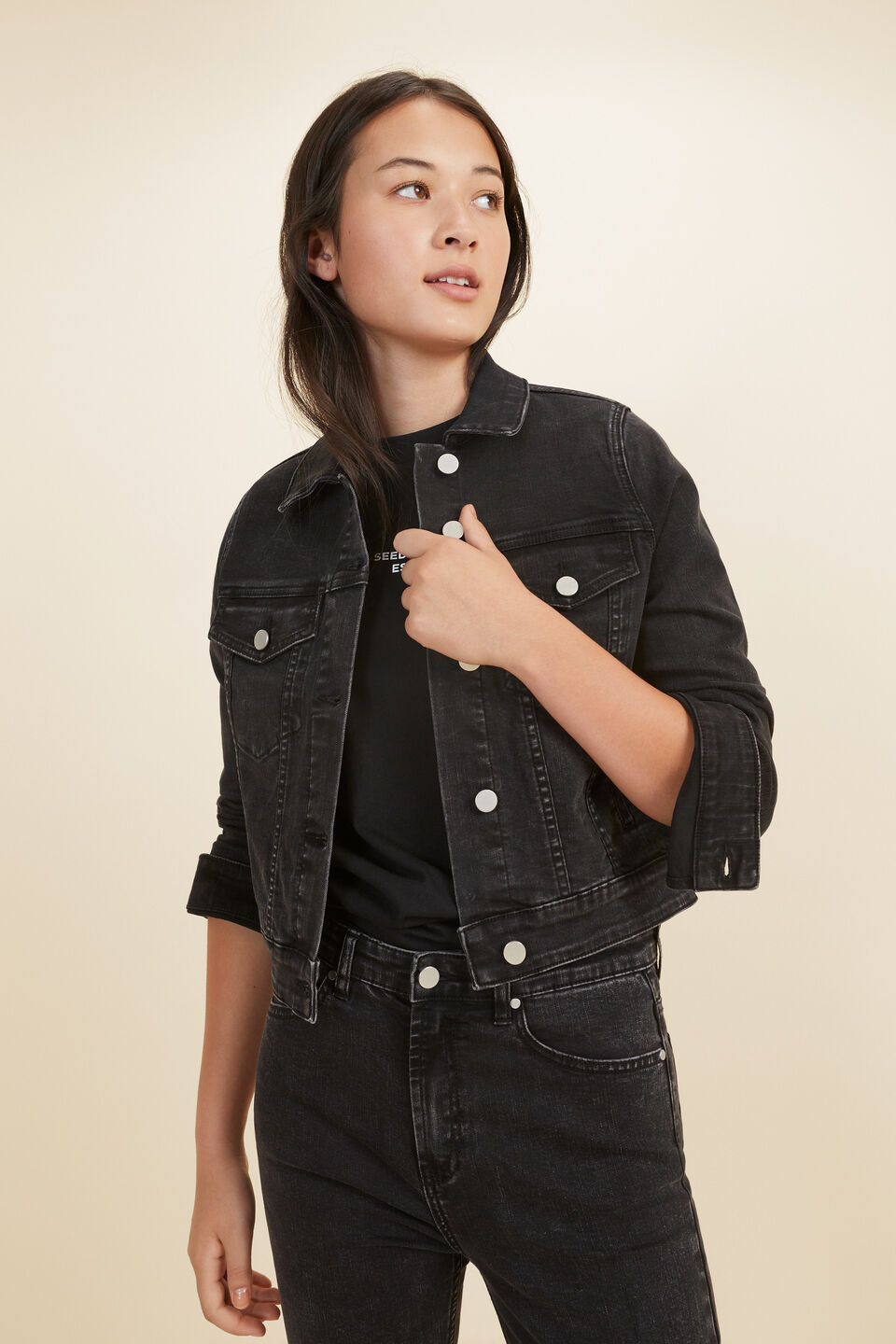 Denim Jacket  Washed Black