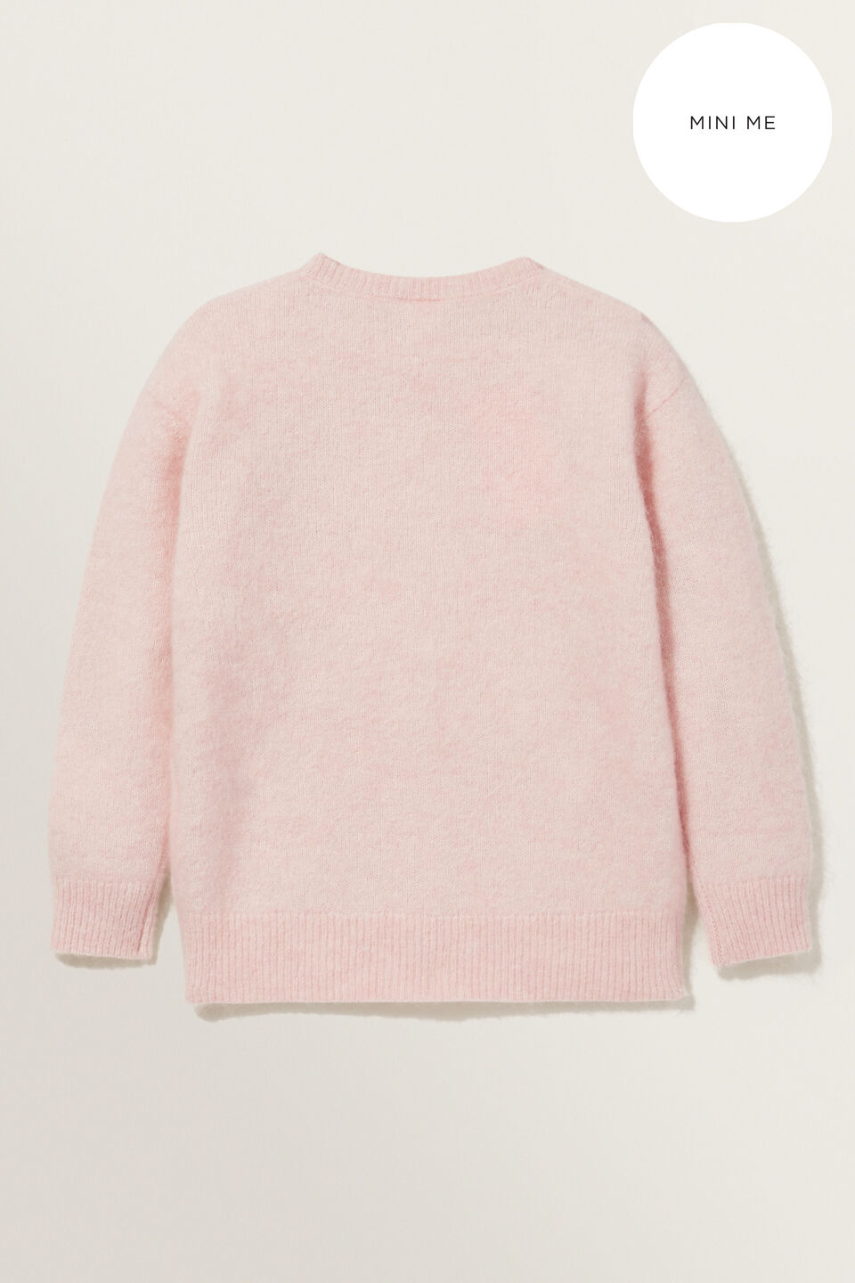Mini Me Mohair Crew Neck Sweater  Ash Pink Marle