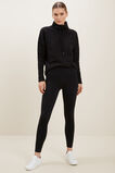 Funnel Neck Terry Top  Black  hi-res