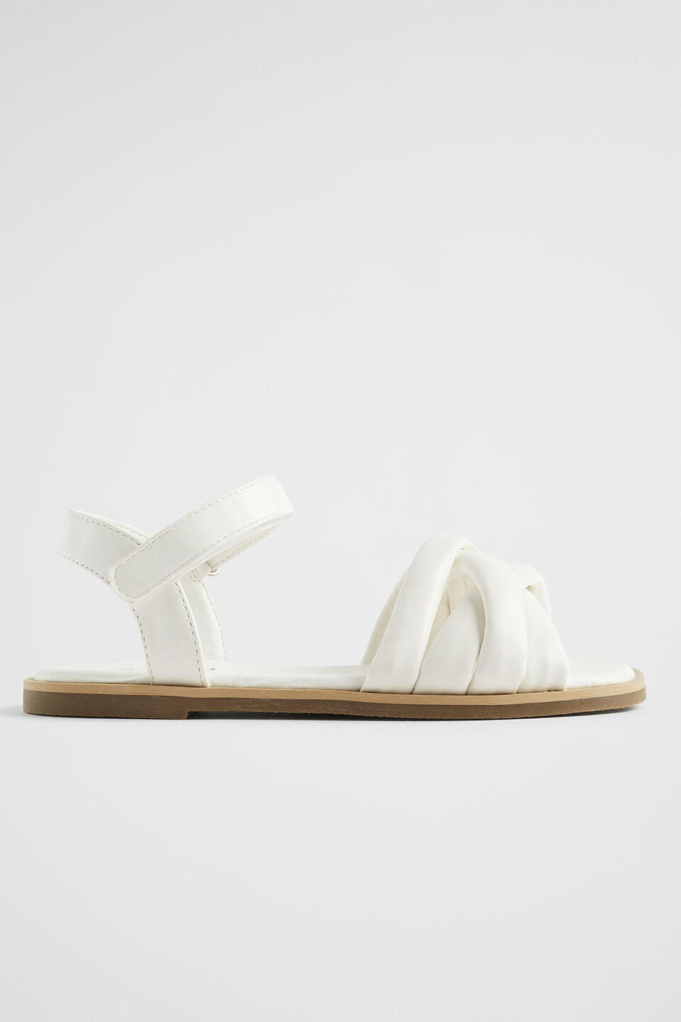 Square Toe Puffy Sandal  White