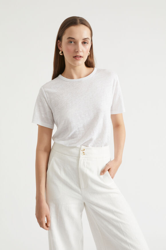 Core Linen Boxy Tee  Whisper White  hi-res