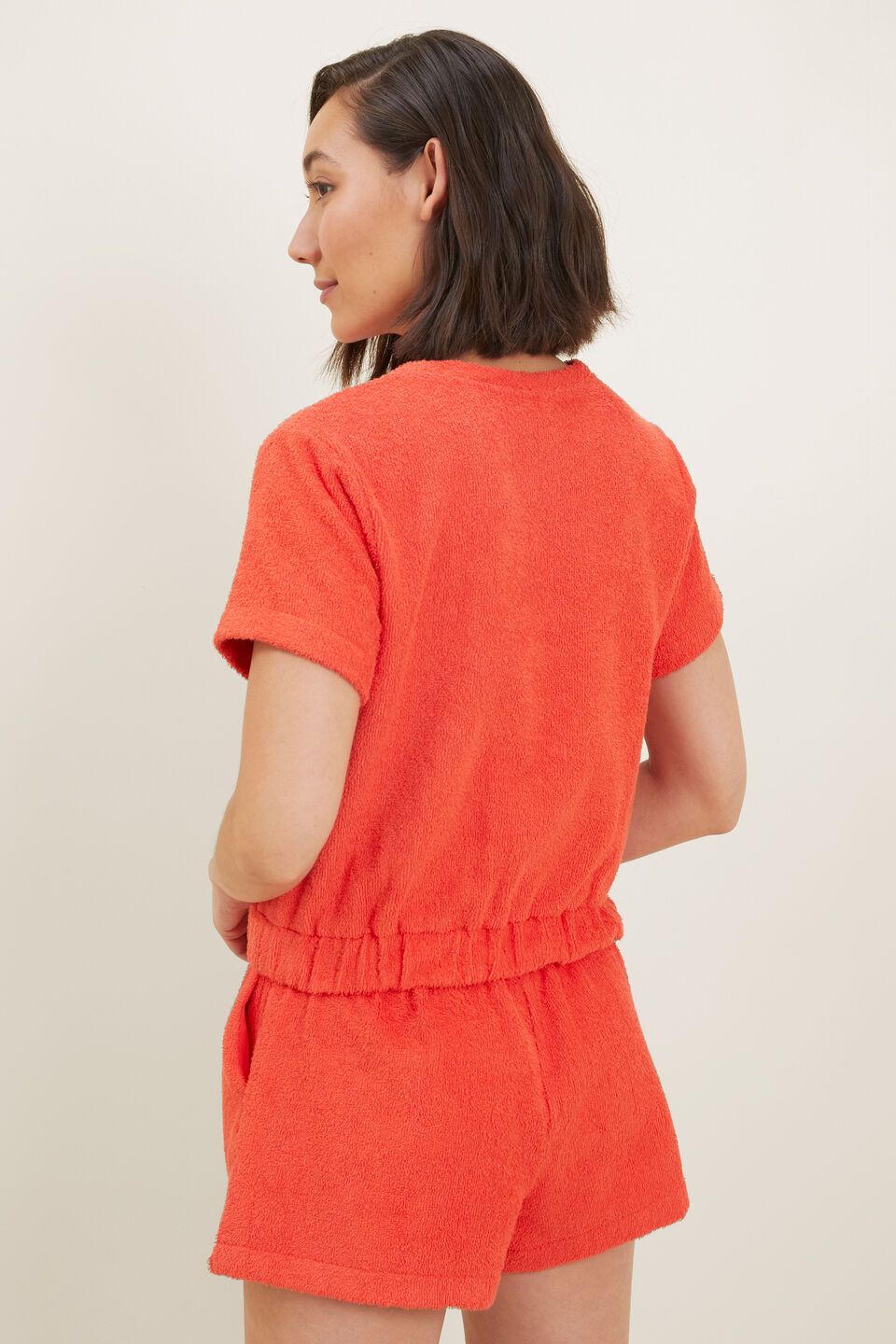 Terry Crop Tee  Chilli Red