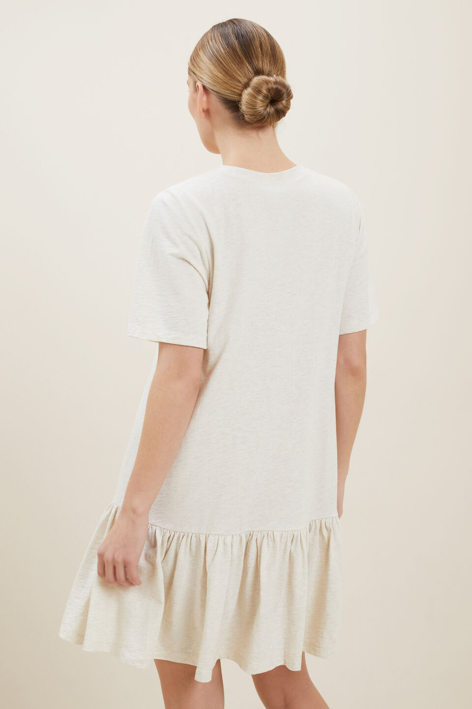 Jersey Tiered Dress  Cloud Cream Marle