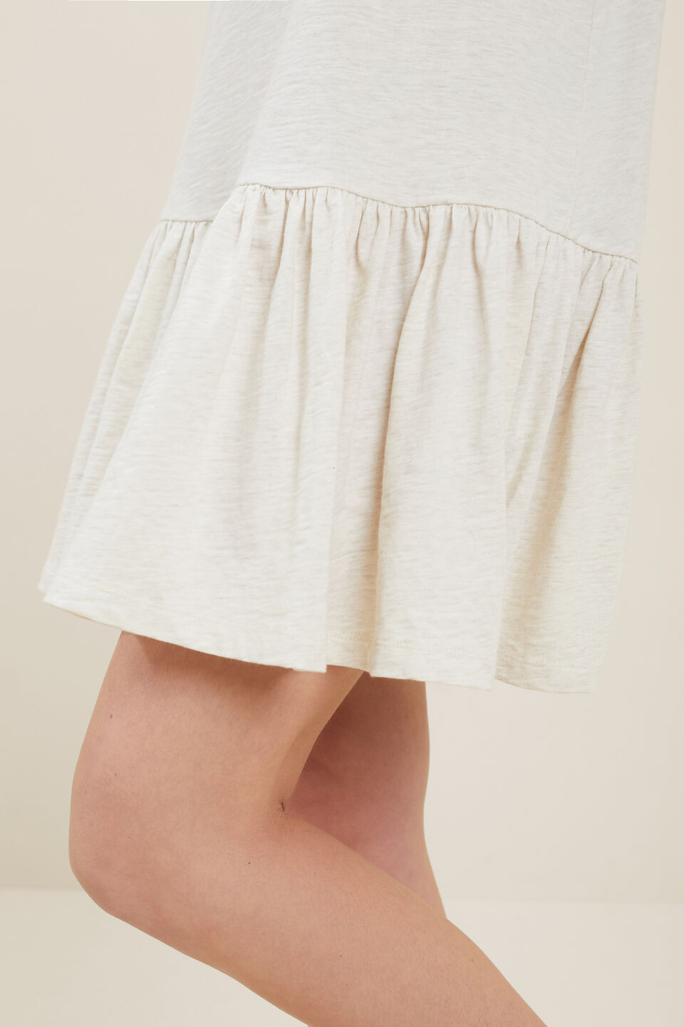 Jersey Tiered Dress  Cloud Cream Marle