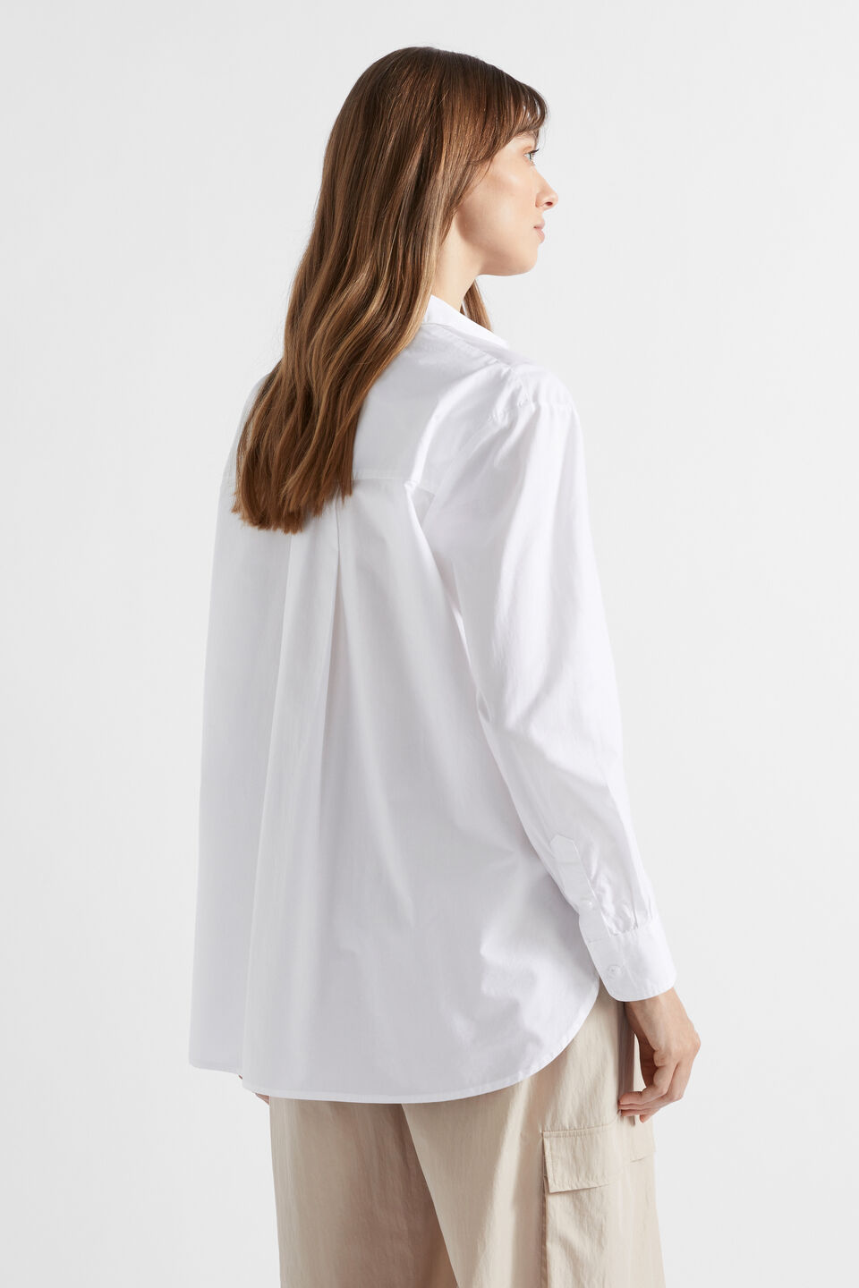 Poplin Button Down Shirt  Whisper White