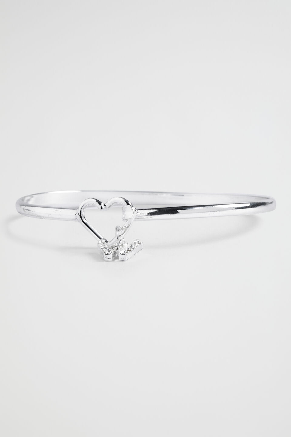 Silver Initial Bangle  W