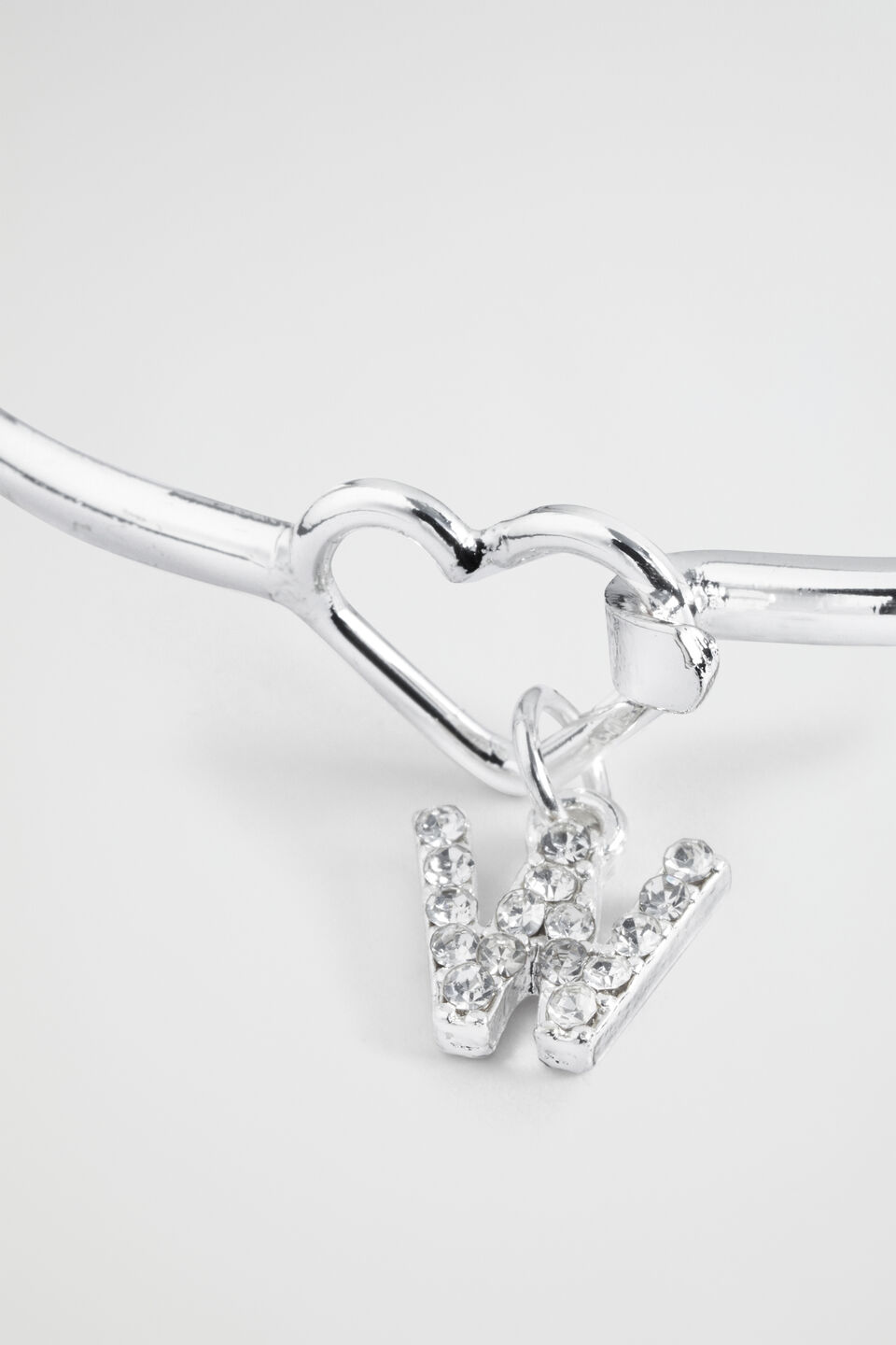 Silver Initial Bangle  W