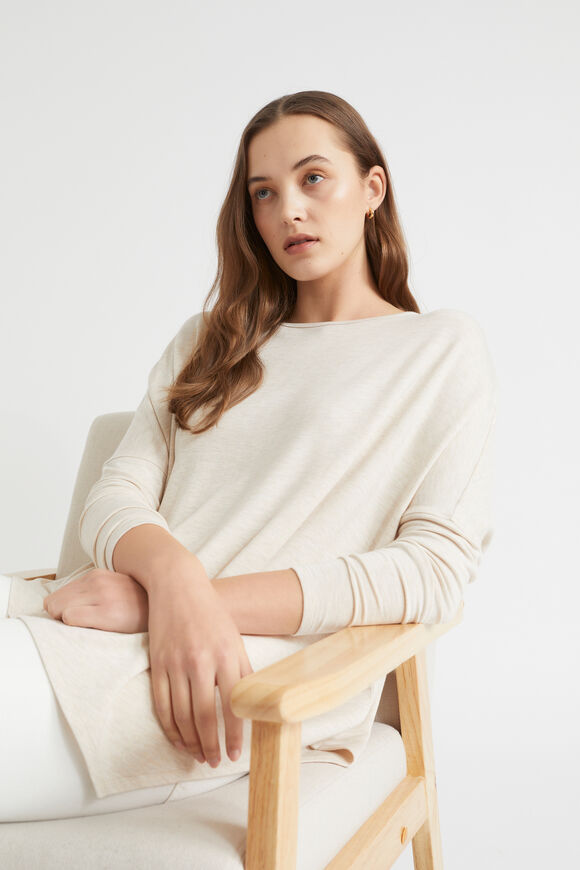 Core Asymmetrical Sweat  Oyster Marle  hi-res