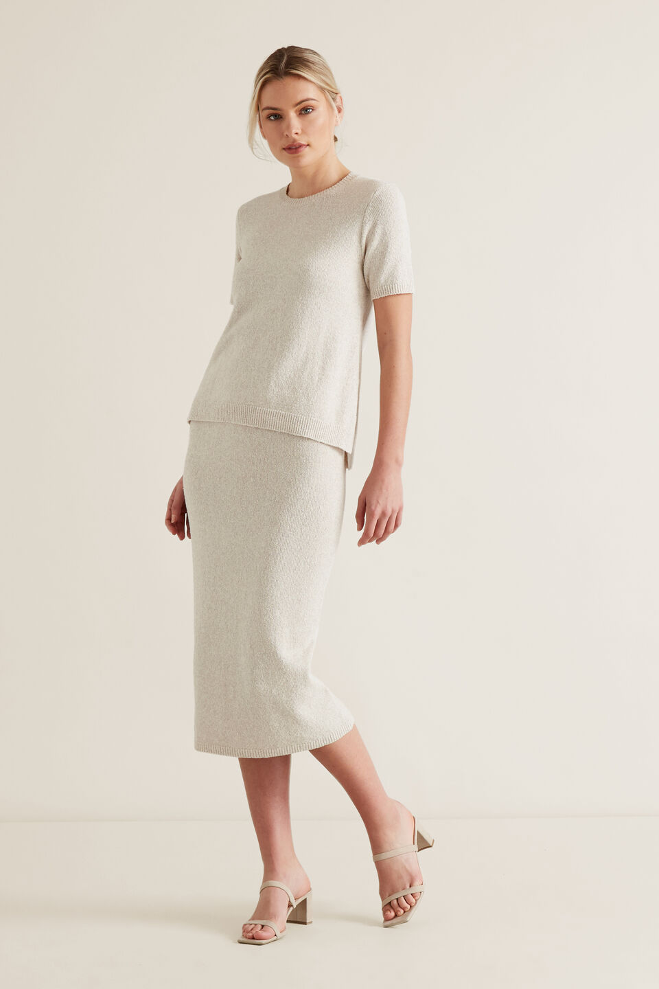 Textured Boucle Skirt    hi-res