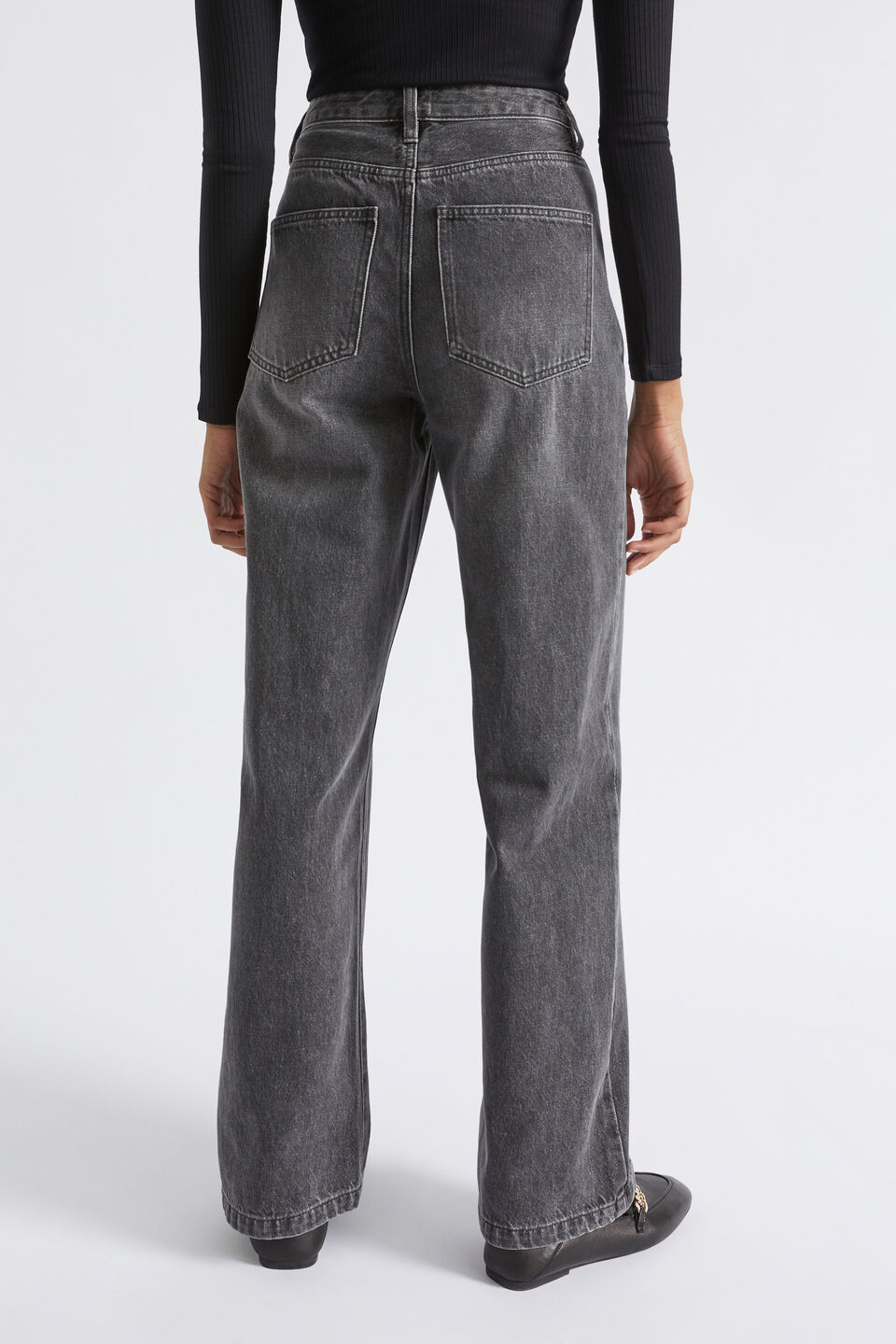 Rigid High Waist Wide Jean  Graphite Denim