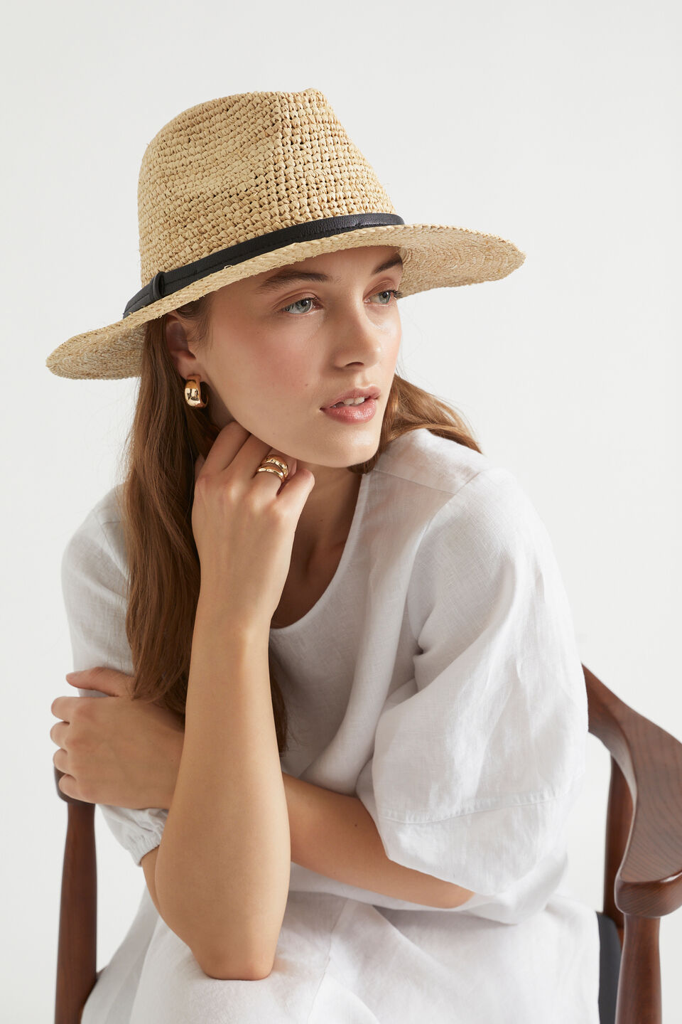Raffia Panama  Natural Black